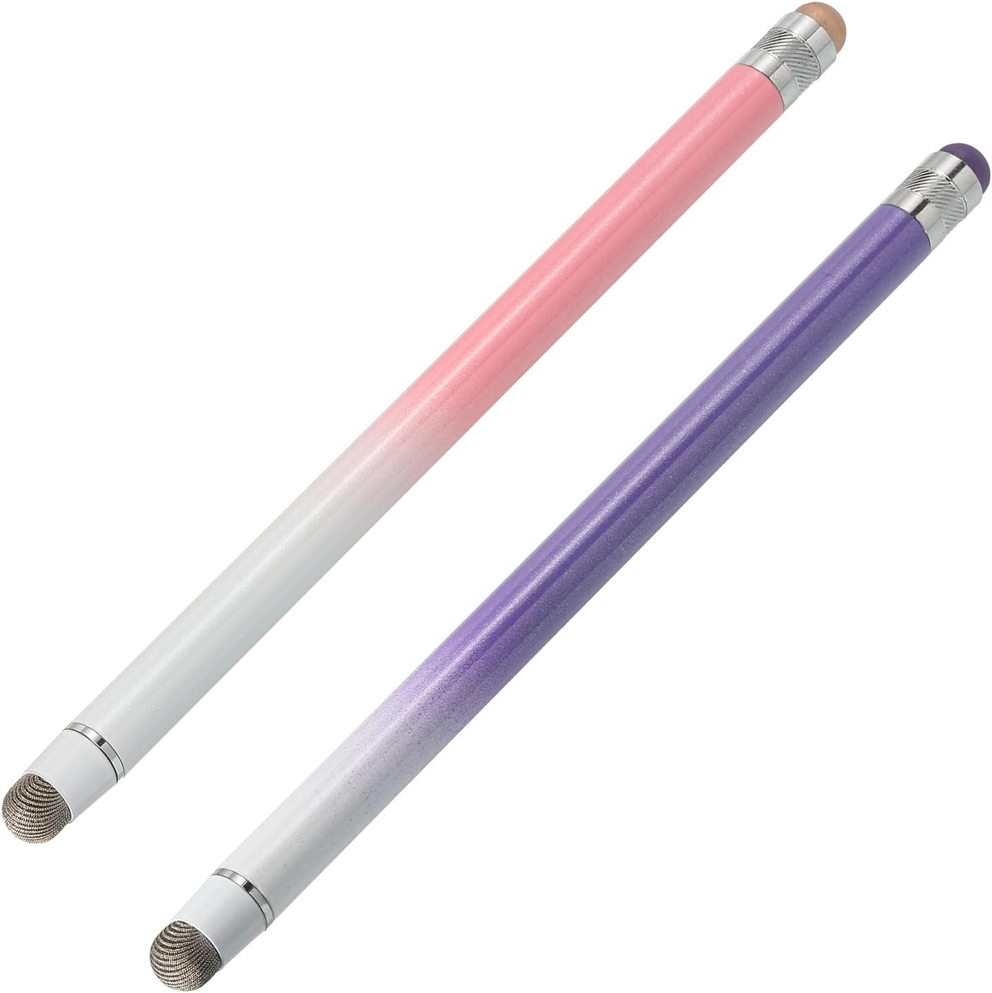 MECCANIXITY 2pcs Stylus Pens for Touch Screens, Rubber & Fiber Dual Tips Capacitive Stylus Universal Tablet Pen