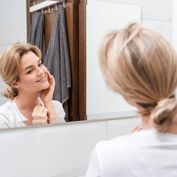 Mirrorons Beveled Mirror, Bathroom Mirrors 48" x 30", Frameless Rectangle Bathroom Mirror with Beveled Edge, Hangs Horizontally or Vertically. Upgraded Shatterproof Mirror