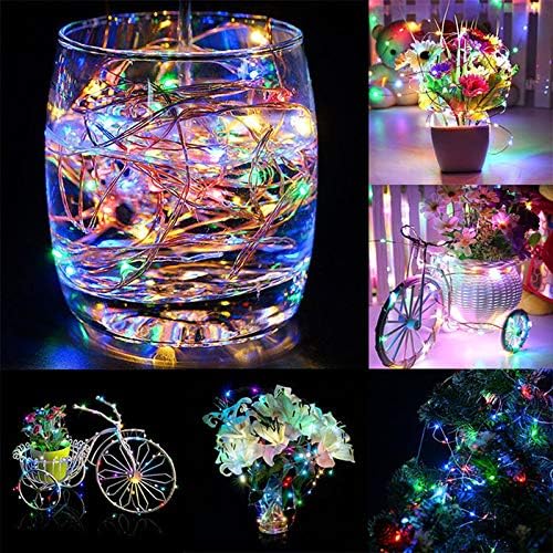 String Lights,LED Copper Wire Lights, Each Set 33ft/10M 100LEDs and 8 Remote Control.AA Battery Powered,Decor Rope Lights for Holiday,Wedding, Parties.（Multicolour）