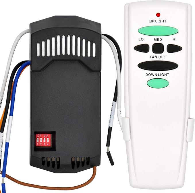 Universal Ceiling Fan Remote Control Kit with Up Down Light Controls Replacement for Hampton Bay Hunter Harbor Breeze,w/Receiver Dimmer 3-Speed,Replace for UC7078T CHQ7078T UC7083T CHQ7083T Fan-HD