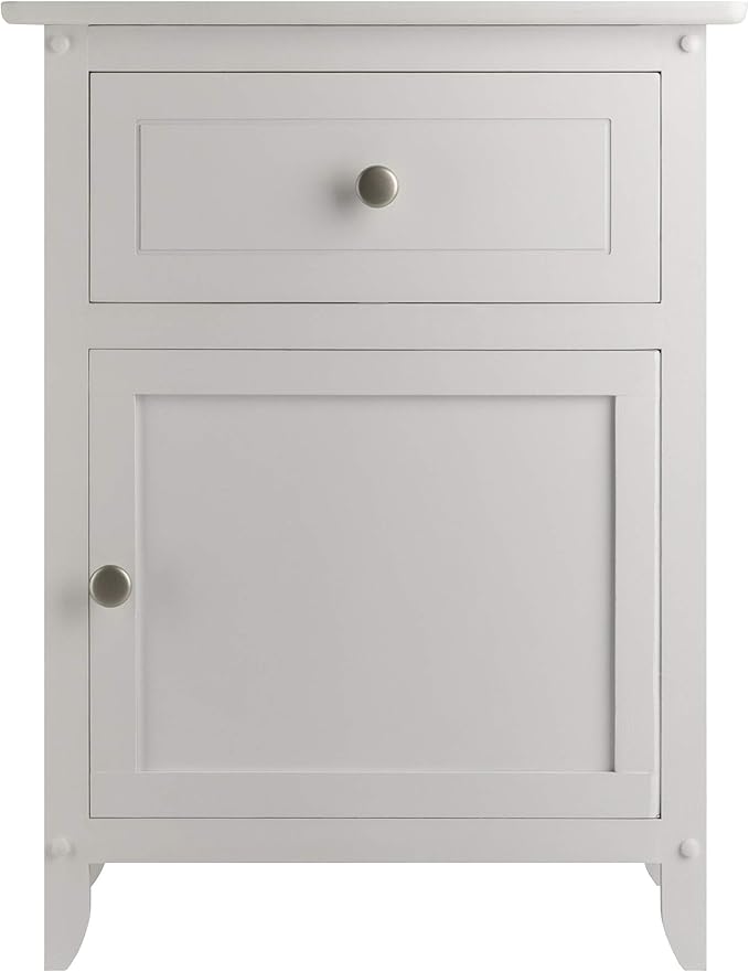 Winsome Eugene Accent Table/Nightstand, for Living Room, Den, Bedroom, White