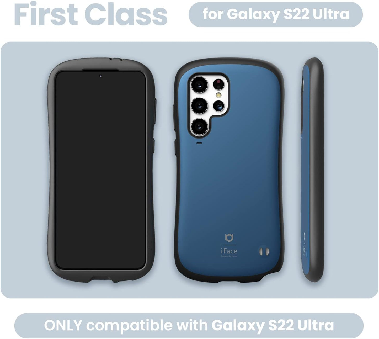 iFace Case for Galaxy S22 Ultra - Cute Shockproof Dual Layer Phone Cover, Drop Tested, Coral Blue