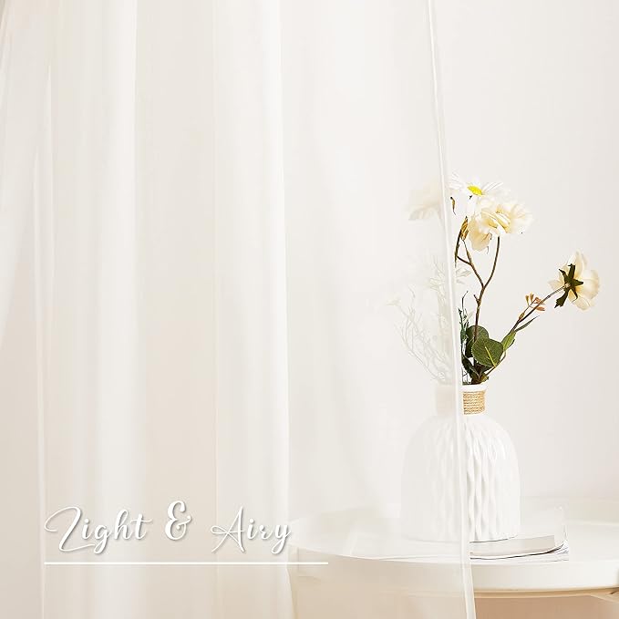 NICETOWN Decorative Scarf Valance for Window - Voile Sheer Bed Canopy Curtain Scarf Valance for Living Room/Bedroom/Ceremony (Light Beige, 1 Panel, W60 x L216)