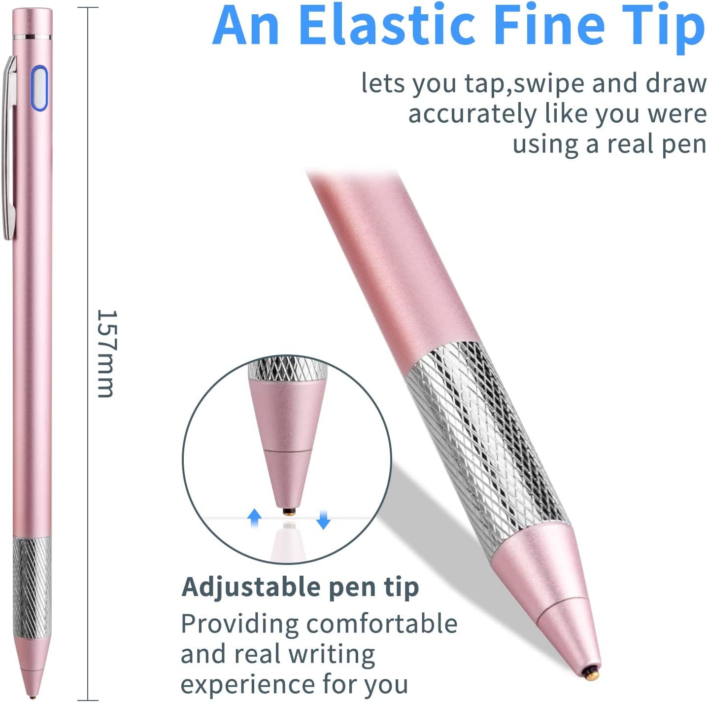 Pencil Stylus for iPhone 15/14/13/12/X Pro Max, Minilabo Touch Screens Active Stylus Digital Pen (Pink)