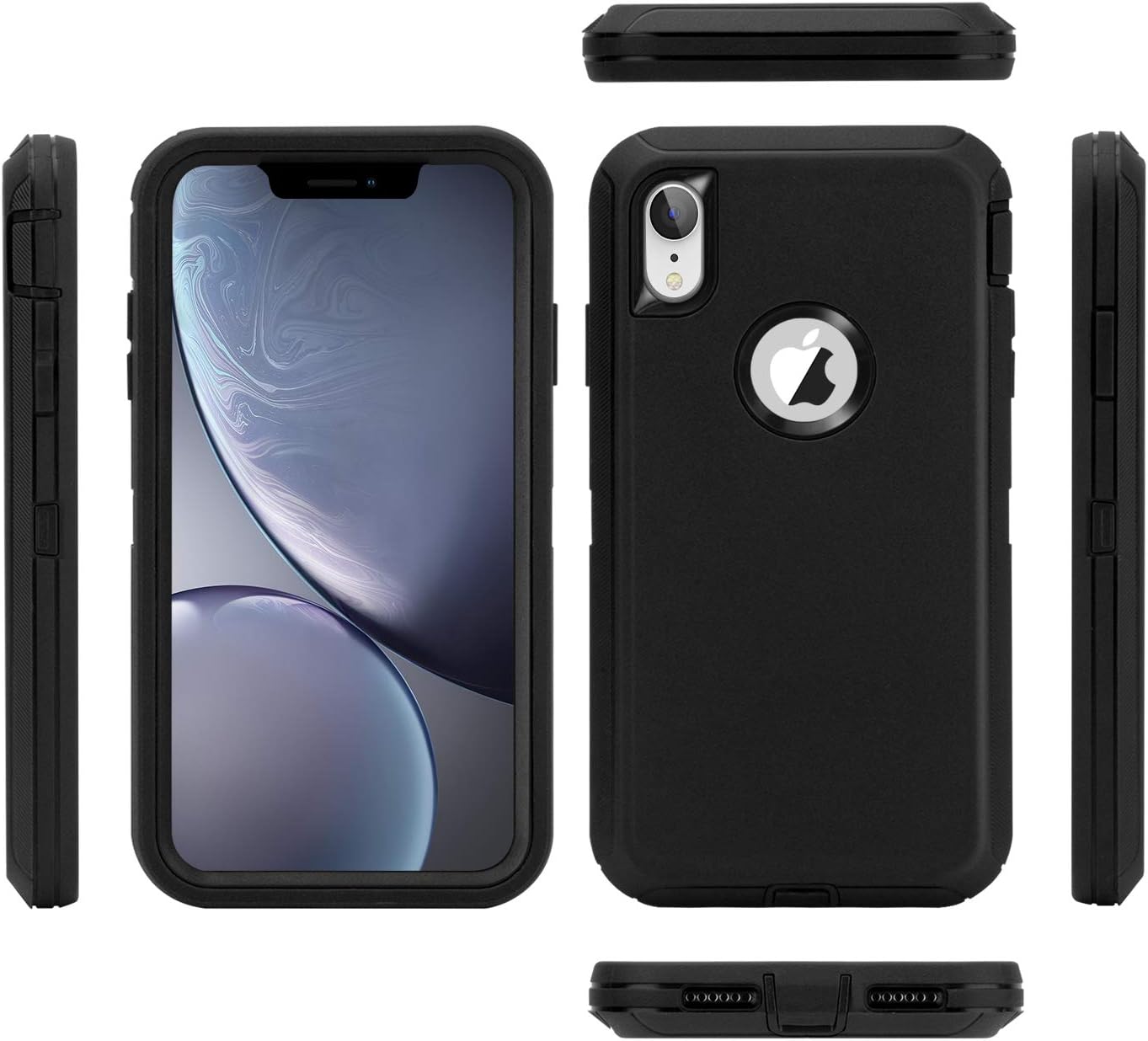 MAXCURY Heavy Duty iPhone XR Case, Shock Absorption Full Body Protective Case for iPhone 10R, Black