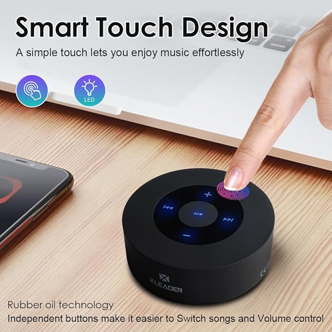 XLEADER Small Bluetooth Speaker (Gift Box Packed) Portable Speakers Bluetooth Wireless with Mic/Micro SD/Aux Input, Touch Design, Deep Bass, 12H Playtime, Mini Speaker for iPhone Laptop PC Office Car