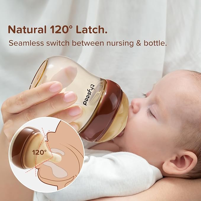 Thyseed PPSU Natural Anti-Colic Baby Bottles | Newborn Breast Like Nursing Bottle for Breastfed Babies with Nipple(2-3 Months),5oz,1pack