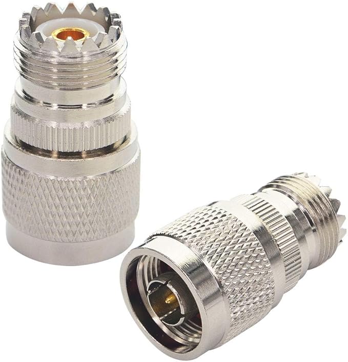 Boobrie N Male to UHF Female SO-239 Connector SO239 Jack to N-Type RF Coaxial Coax Cable Adapter for Antenna/Wireless LAN Device/WiFi/Radio/Coaxial Extension Cable Pack of 2