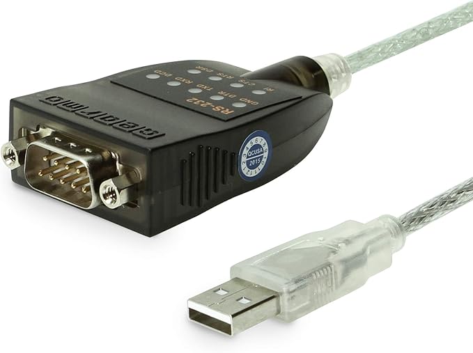 Gearmo USB to RS-232 Serial Adapter w/LED Indicators Windows 11 Support