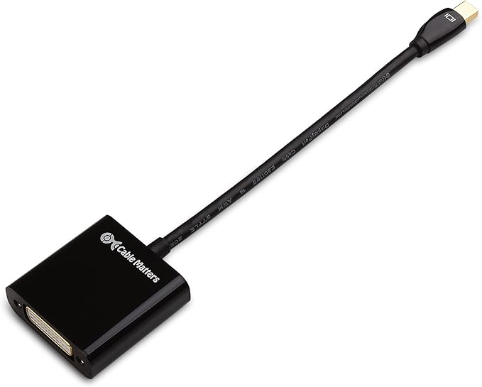 Cable Matters Mini DisplayPort to DVI Adapter (Mini DP to DVI) in Black - Thunderbolt and Thunderbolt 2 Port Compatible