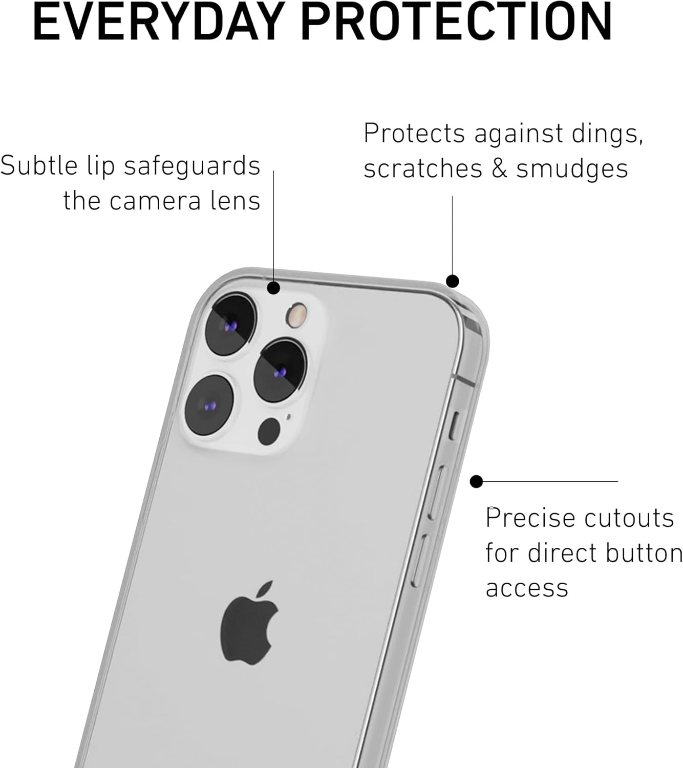 PEEL Flexible Thin Case for iPhone 13 Pro (Clear Soft) - Slim Minimalist Design, Branding Free, Soft TPU Material,