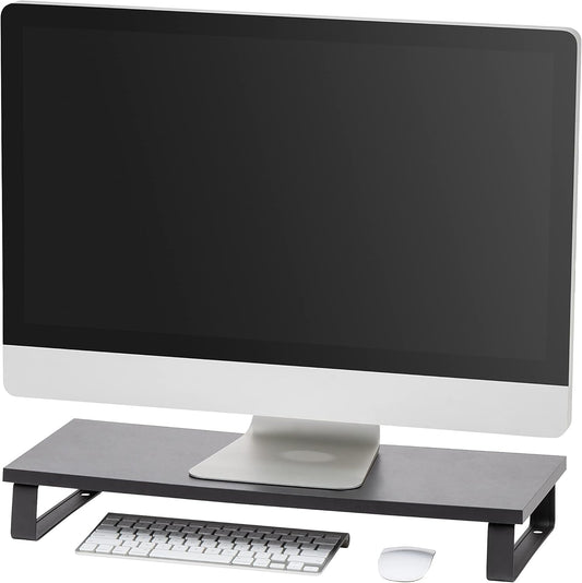 1-Tier Countertop Closet IRIS USA Multi-Purpose Modern PC Monitor Organizer Stand with Metal Legs, Ergonomic Desktop