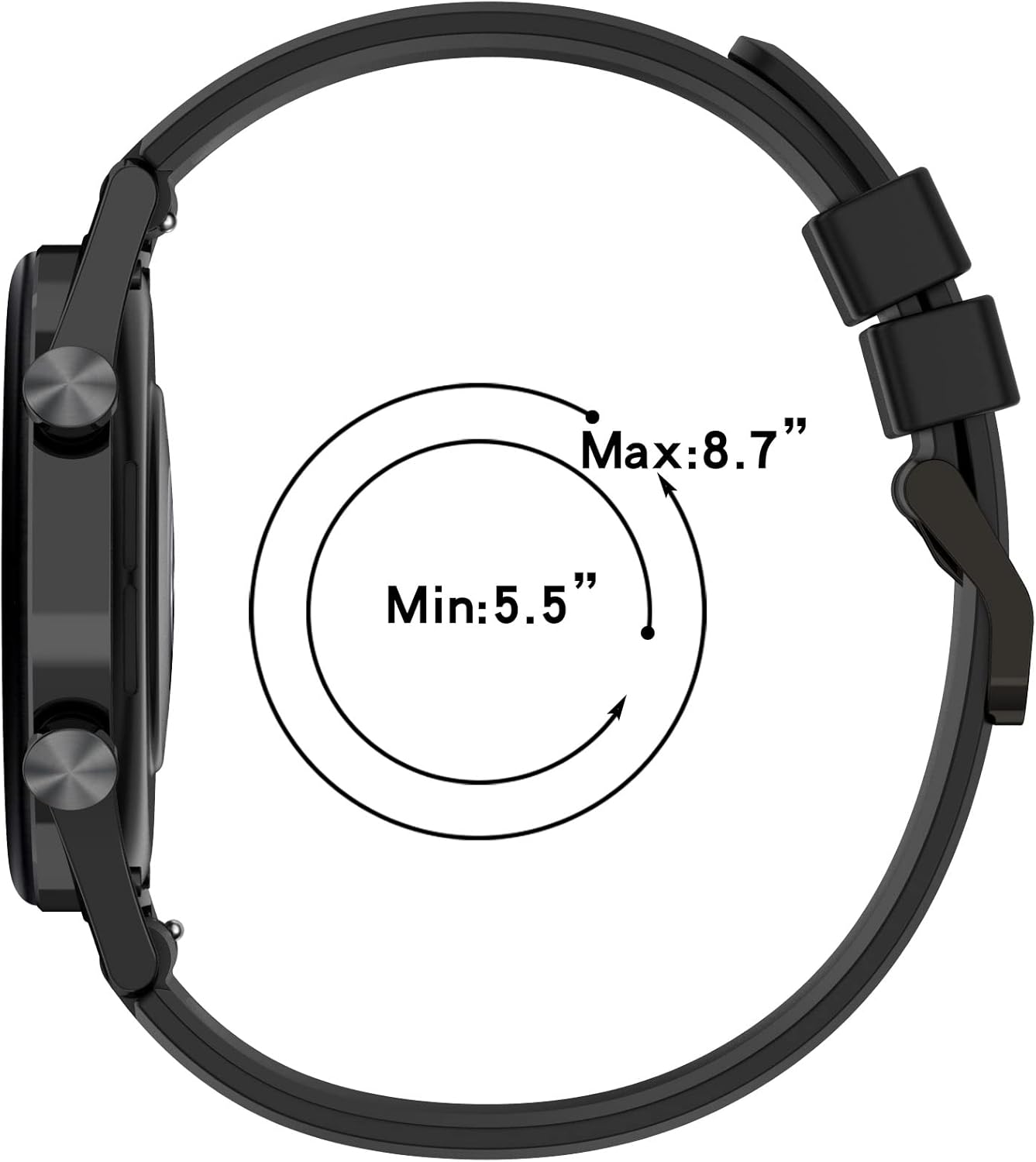 E ECSEM Bands for Bgulong H22 Smartwatch, Replacement Soft Silicone Waterproof Sport Strap Accessories