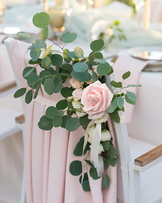 JOYLEX Artificial Flowers Realistic Roses, 100pcs Real Looking Fake Roses with Stem for DIY Wedding Bouquets Centerpieces Bridal Shower Party Home Romantic Decorations (Light Pink)
