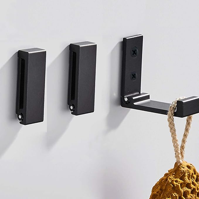 ZEYU Folding Coat Hooks, 10Pcs Wall Hooks for Hanging Coat Towel Hooks Hardware Heavy Duty Aluminum Alloy Headphone Holder Hooks No Rust Wall Mounted with Screws for Bags Fitness Equipment