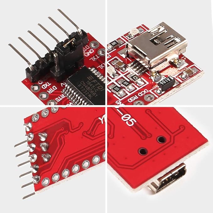 3PCS FT232RL Mini USB to TTL FTDI Adapter Module, 3.3V 5.5V FT232R Breakout FT232RL USB to Serial Converter Adapter Board