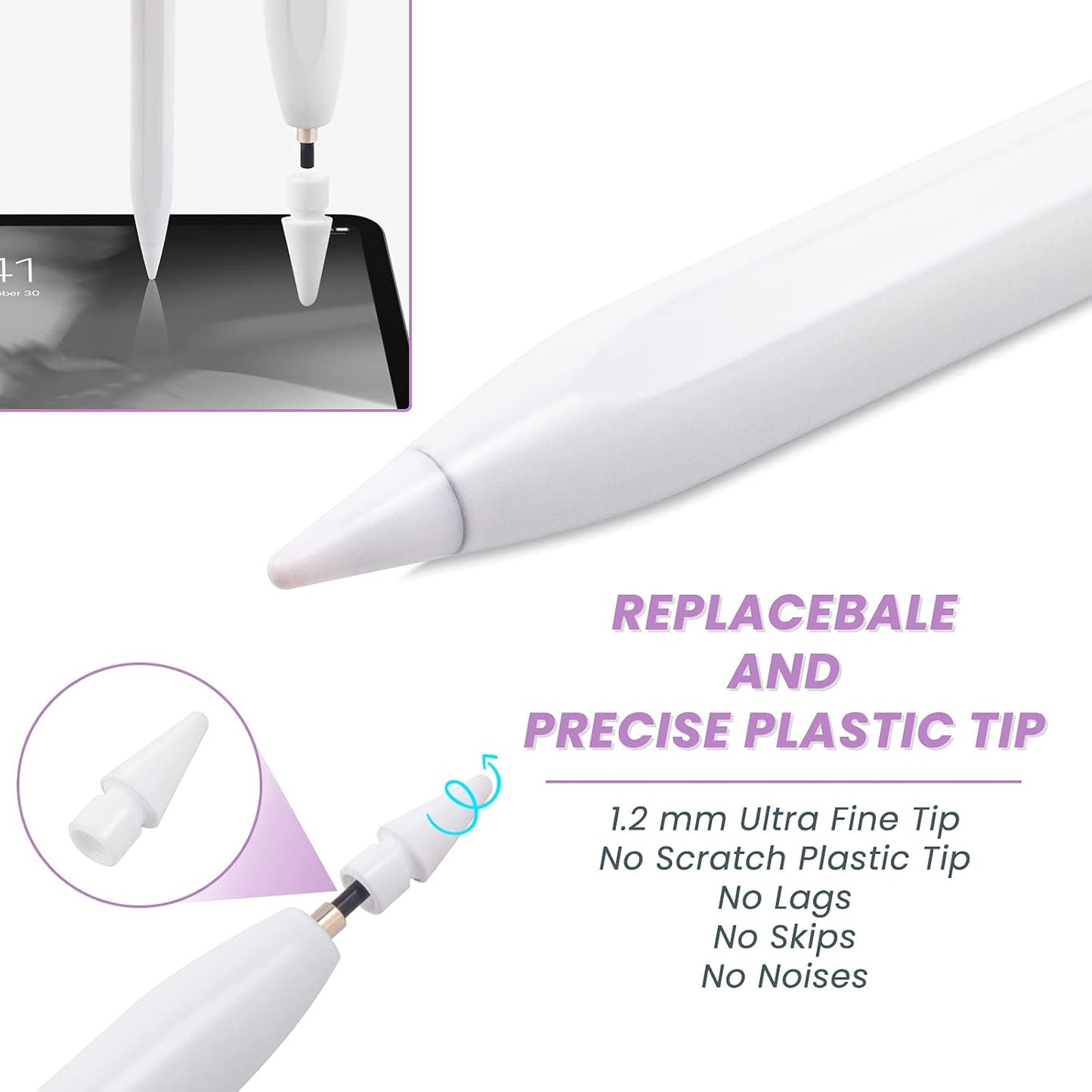 iPad Pencil 10th Generation for Apple iPad, Fast Charging Stylus Pen with Palm Rejection and Tilt Sensitivity