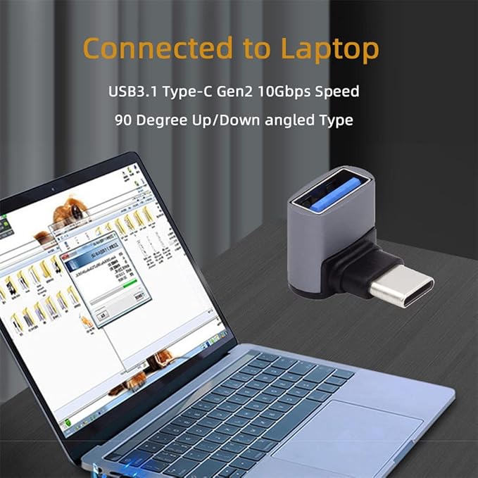 xiwai Up Down Angled USB-C Type-C to USB 3.0 Female OTG Adapter 90 Degree for Laptop Tablet Phone