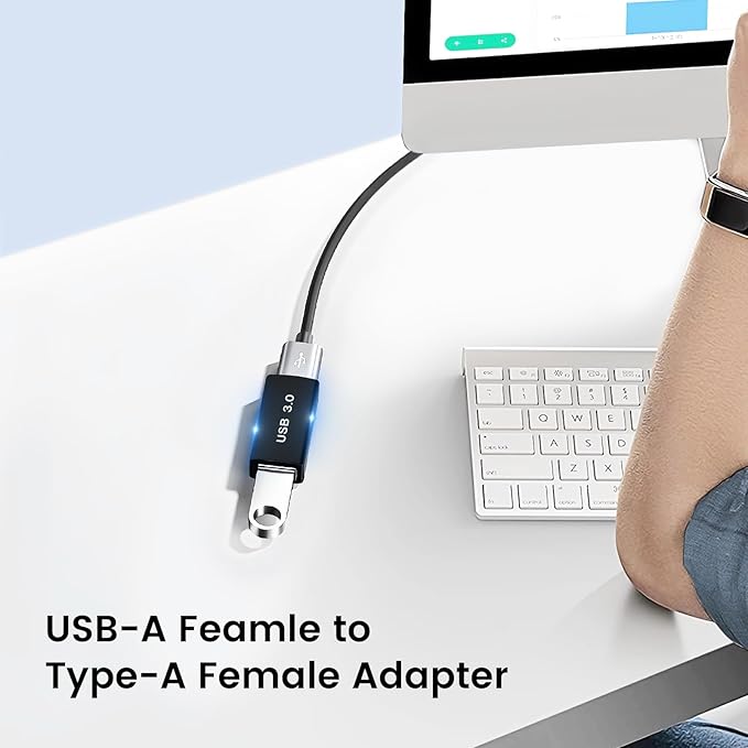 USB Female to Female Adapter (3 Pack), USB 3.0 to Type A 3.0 Coupler for Connecting Two USBA Male Ends Devices Converter Extension Connector, USB3.0 Extender Adapters