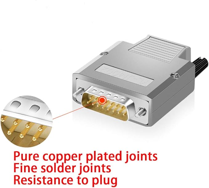 DB15 Solderless Serial to 15-pin Port Terminal Adapter Connector Breakout Board with Case Long Bolts Nuts (Male Metal)