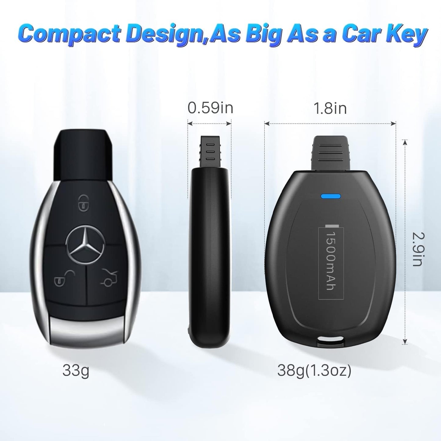 Mini Keychain Portable Charger for iPhone, 2024 Upgraded Power Emergency Pod