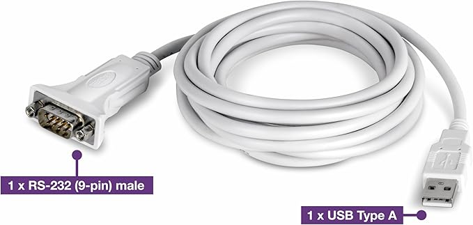 TRENDnet USB to Serial Adapter, TU-S910, 3m (10 Feet), USB to RS-232 Serial Converter, Windows and Mac Compatible, White (Pack of 5)