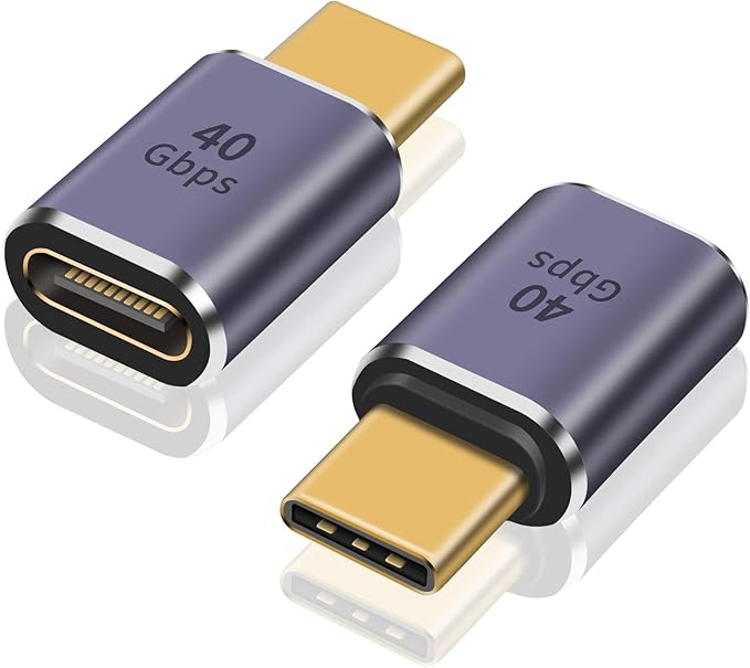 Poyiccot USB C Extender Adapter 2-Pack, 8K@60Hz & 40Gbps Data USB C Male to Female Extension Adapter, 100W Charging Type C Extender Thunderbolt 4 Connector for iPhone, MacBook Pro
