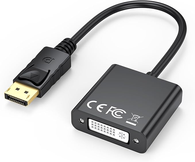 FEMORO DisplayPort to DVI Adapter Converter, Display Port DP to DVI-I Adapter Male to Female 1080P (Male to Female) Compatible with Computer, Desktop, Laptop, PC, Monitor, Projector, HDTV - Black