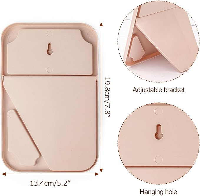 10Pcs Table Desk Vanity Makeup Mirror, 8-Inch Simple Portable Travel Mirror with Stand, Standing and Wall Hanging Dual-use Pink