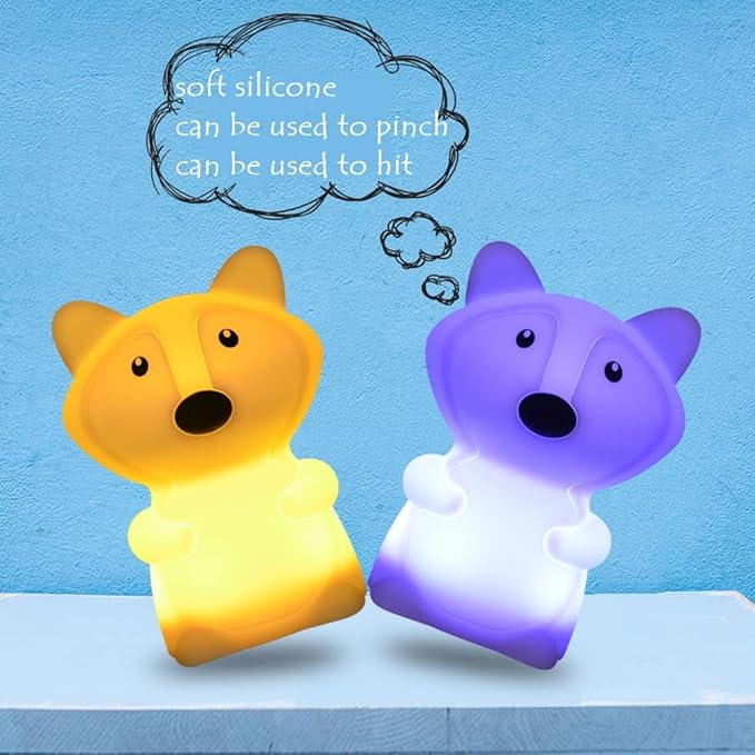 Fox Night Lights Bedside lamp, Bedroom Light for Kids, Baby Nursery lamps - Break Resistant, Eye Caring, Adjustable Brightness & Color and Time Setting, Gifts for Kids Babies Boy Girl - Medium