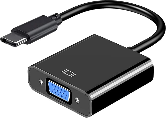 USB C to VGA Adatper for Monitor, Thunderbolt 3 Multi-Display Video Converter Cable for MacBook Pro iPad Chromebook Surface and More Type C Laptop Tablet Android Phone
