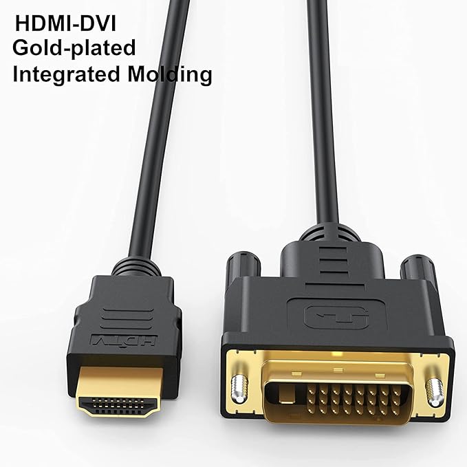 HDMI to DVI Cable 3ft 5-Pack, Bidirectional DVI-D to HDMI 19 Pin Cord Adapter Cord 1080P Video High Speed Compatible for Computer, PC, Raspberry Pi, Roku, Xbox One, PS4 PS3, Graphics Card