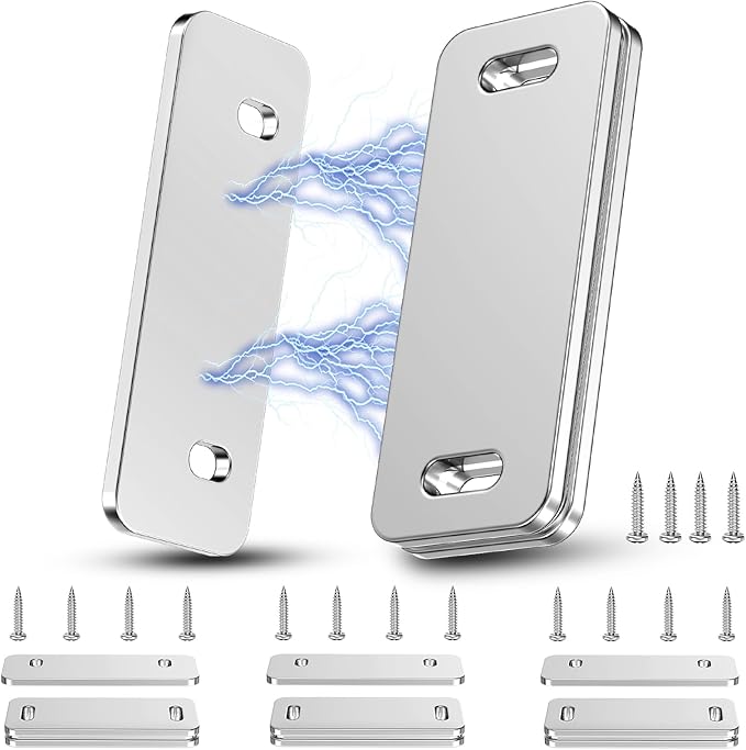 Ultra Thin Cabinet Door Magnets Catch,Magnetic Door Catch,Cabinet Latch Magnetic Closures for Kitchen Closet and Cupboard Wardrobe (White Magnetic 4P)