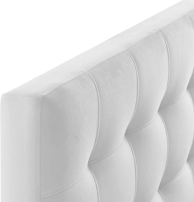 Modway Lily Biscuit Tufted Twin Performance Velvet Headboard, White