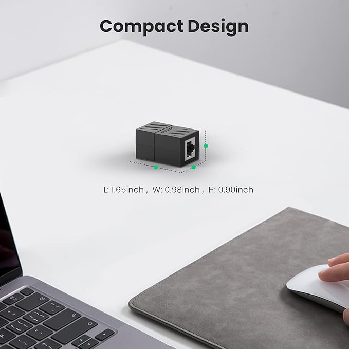 UGREEN RJ45 Coupler Ethernet Extender 1000Mbps, Cat7 Cat6 Cat5e 328ft Cable Extender Ethernet Adapter, LAN Connector in Line Coupler Female to Female Black