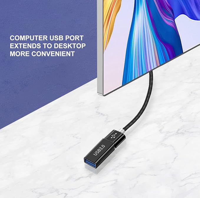 USB-A 3.0 to USB-A 3.0 Adapter (2 Pack), USB 3.0 Female to Female Adapter for Connecting USB Cables for Extension