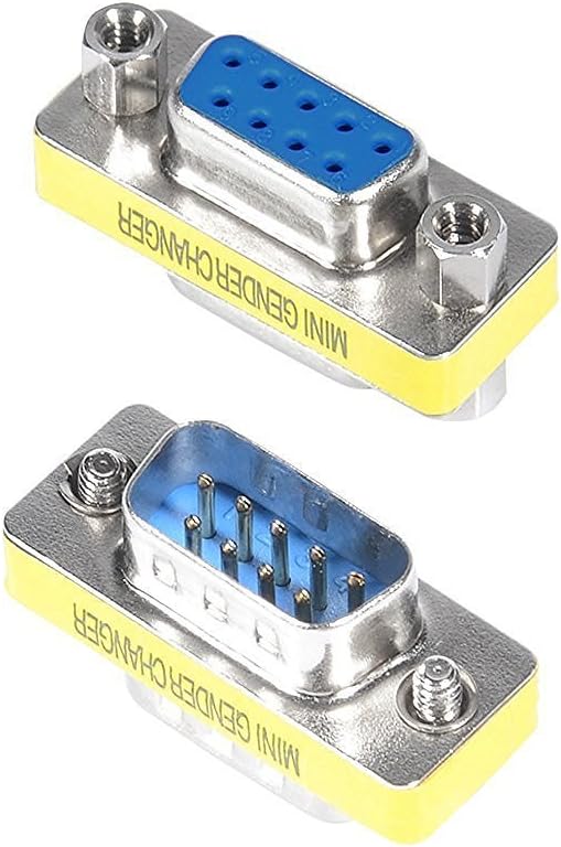 RS232 Serial Cable Adapter, DB9 9-Pin Female to Female/Male to Male Gender Changer Coupler Connector, Pack of 4 – Compatible with Serial Devices, Modems, Scanners, Industrial Equipment