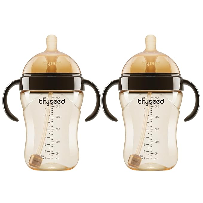 PPSU Natural Breast-Like Bottle with Nipple(7-10 Months),10oz，2pack