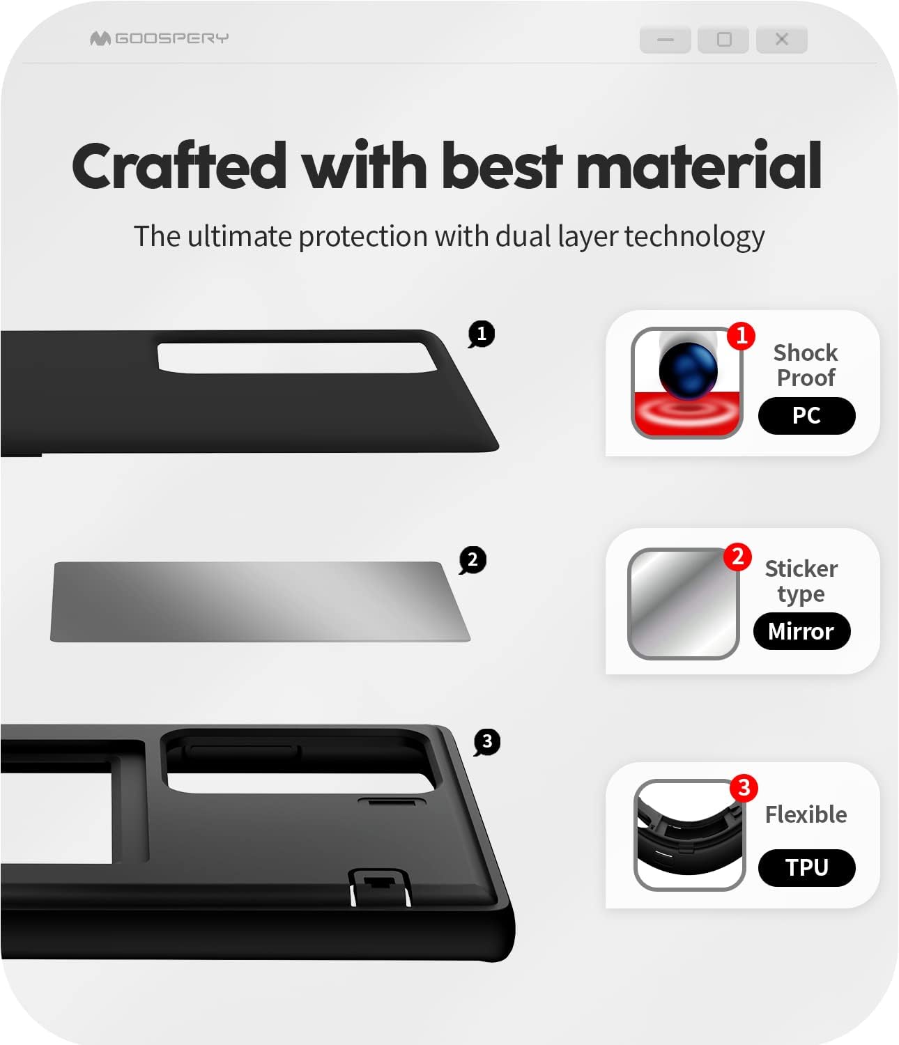GOOSPERY Magnetic Door Bumper for Galaxy S22 Ultra Case, Black Card Holder Wallet with Easy Magnet Auto Closing