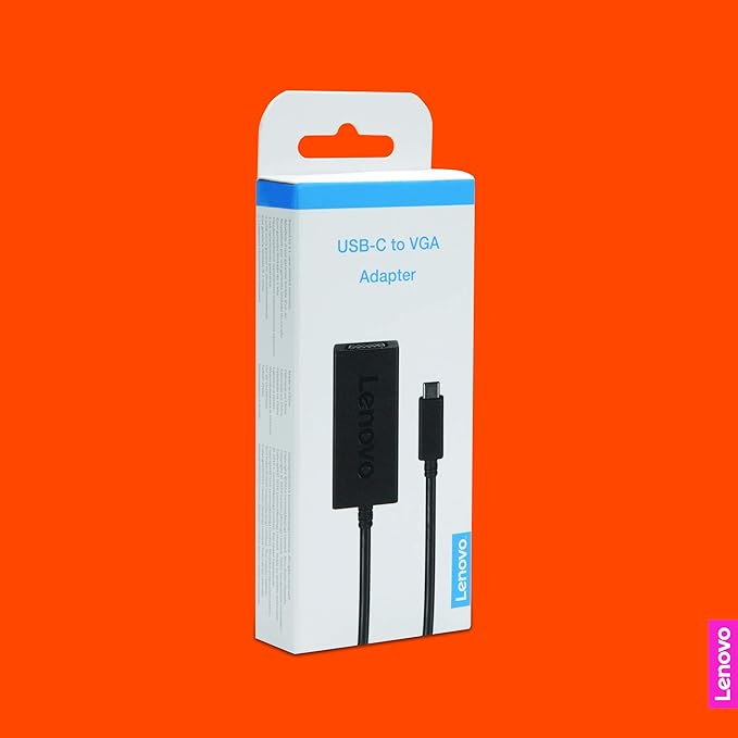 Lenovo USB-C to VGA Adapter, 100% Compatible for Lenovo Yoga 920, Yoga 730 and Yoga 720 laptops, GX90M44578, Black