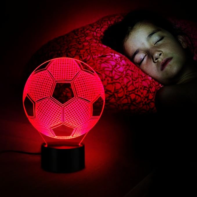 3D Soccer Decor Lamp Gifts for Boys Girls Room, Night Light Toys with Remote, 7 Colors Changing Bedside Nightlight for Kids Baby