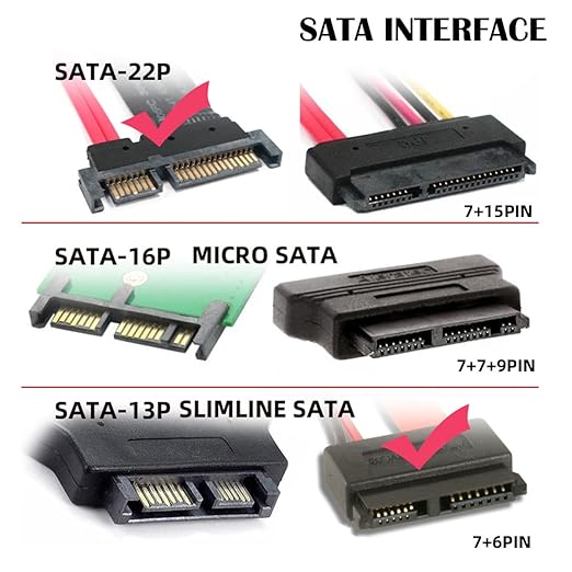 chenyang SATA 22Pin Male to Slimline SATA 13Pin Female Convertor Adapter