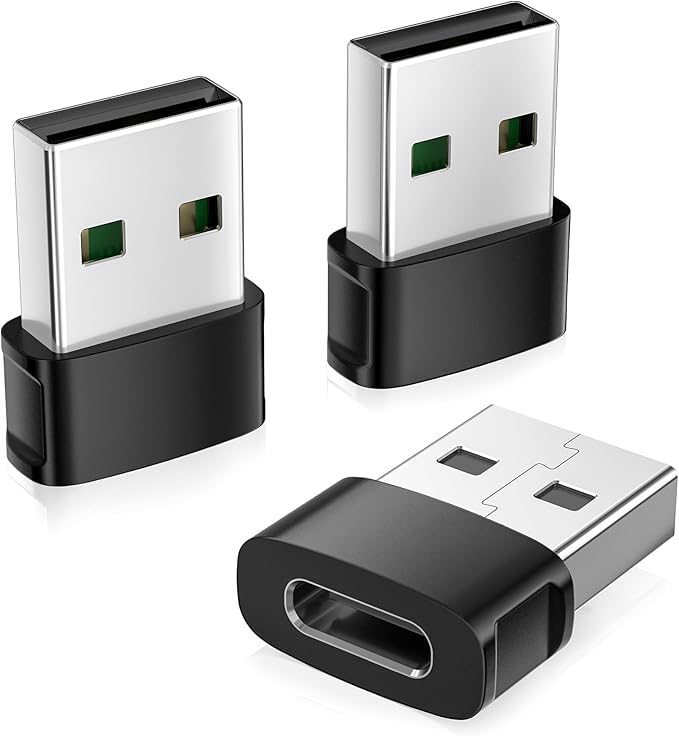 Basesailor for iPhone 17 Air Car Adapter 3Pack,USB to USB C Charger Converter,Type C Female to A Male for New Apple 17e 16e 15 Pro Max Plus,iWatch 11,Airpods 4/Pro 3,iPad mini 7,Samsung Galaxy S26 A55