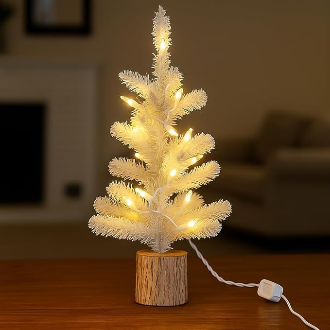 Novelty Lights 5 Feet 10 Bulbs Vintage Short Mini Light String, Clear Bulbs on White Wire, 4-Inch Spacing Fairy Lights, Connectable End-to-End, UL Listed for Indoor/Outdoor