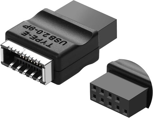 SinLoon USB 2.0 9Pin to Type-E Motherboard Header Extension Adapter USB 2.0 9-Pin Female to Type E Female Front Connector Converter Front Panel Adapter