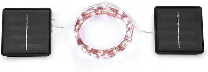 Magicnight Solar Mini Teeny Tiny Lights,Starry String Light for Garden Fairy,Tree,Railing,Arbor,Fence,16 Feet 50LEDs,2 Pack,Cool White