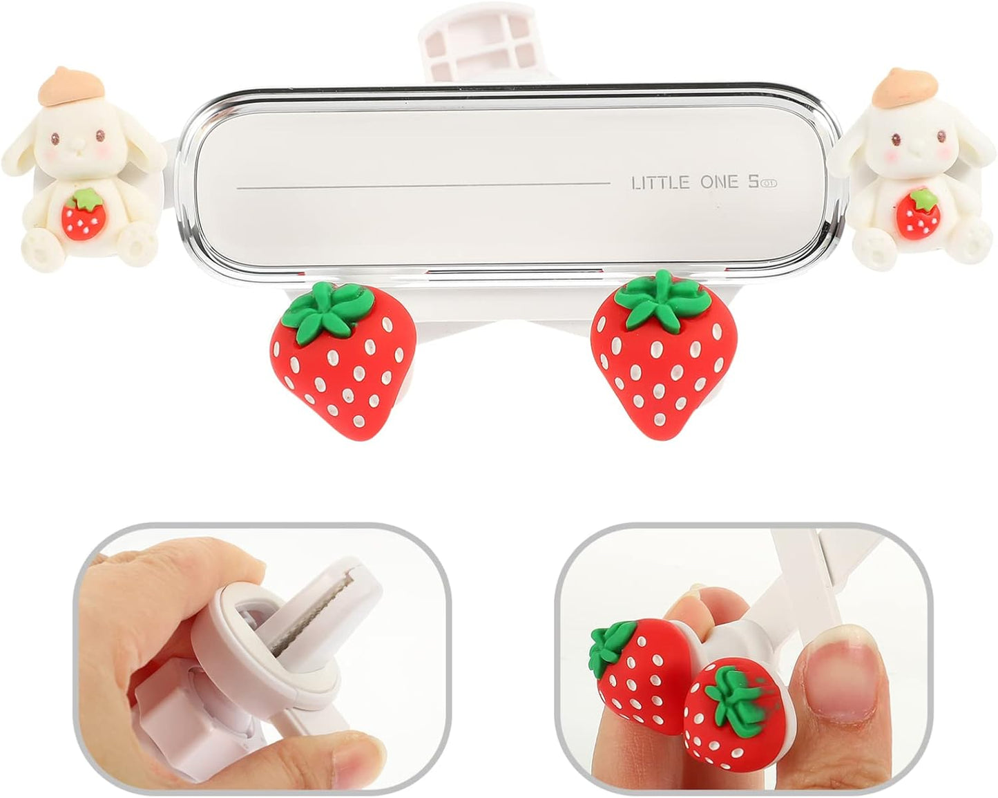 EXCEART Zodiac Rabbit Car Phone Holder, Cute Bunny Air Vent Phone Mount, Mobile Phone Support for Car Accessories