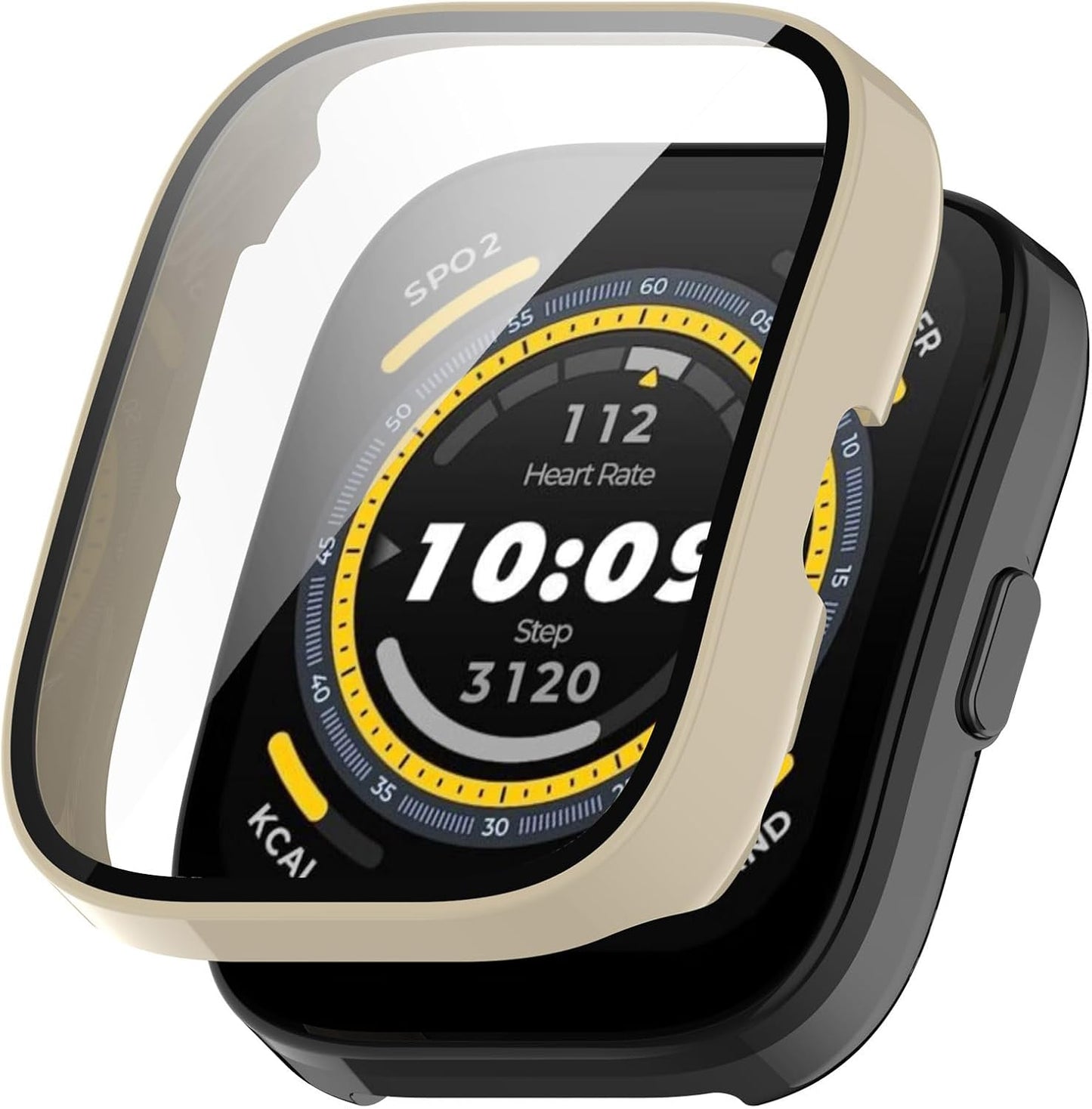 Protective Case for Amazfit Bip 5, All-Around Tempered Glass Bumper Full Cover Shell, 3 Pack C