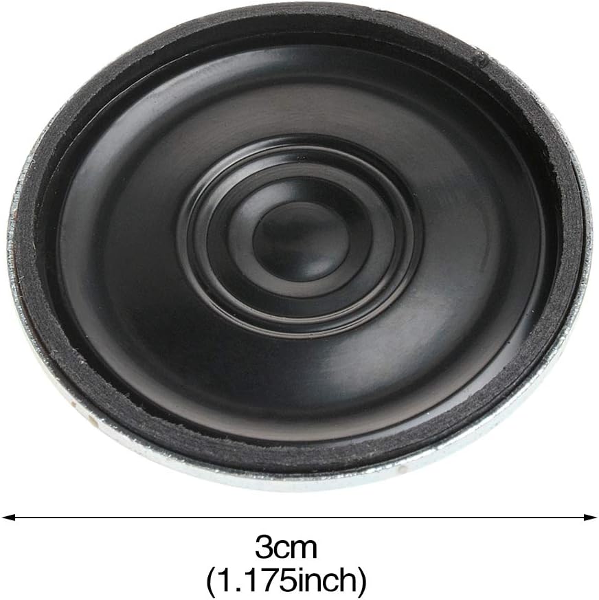YXQ 0.5W 8 Ohm Micro Internal Speaker, 30mm Dia Round Metal Shell with Wire for PC Laptop DVD/EVD (4Pcs)