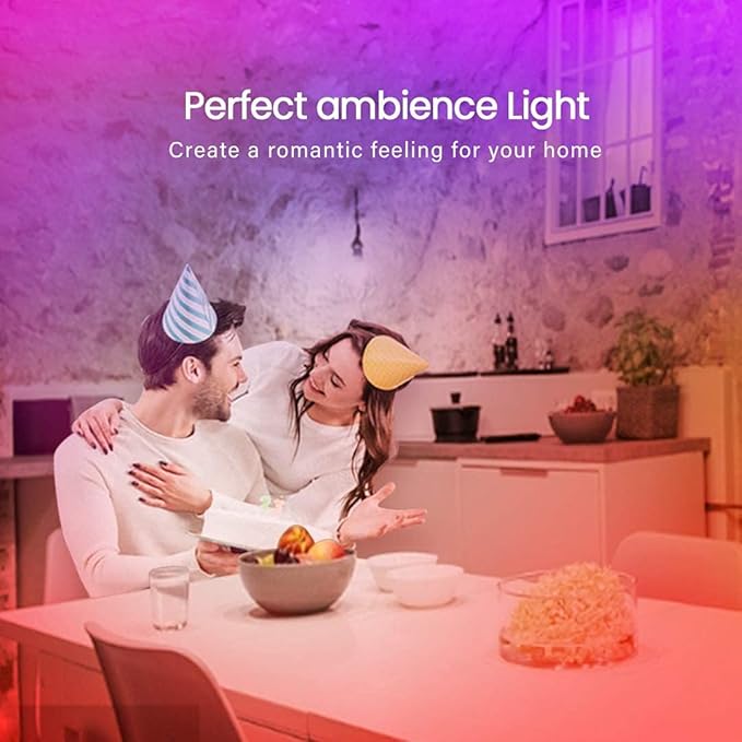 GUPUP LED Lights Strip 100 FT, LED Lights for Bedroom 100ft, RGB Rope Light for Room, Bluetooth APP Control,Color Changing Strip, Sync with Music,para Cuarto, for Bedroom Home Party Decoration